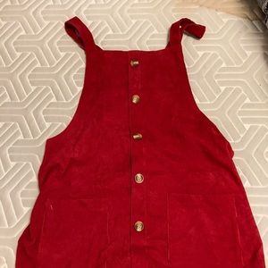 Red Overall skirt / large
